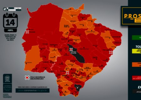 Nenhuma cidade do MS está classificada nas bandeiras amarela ou verde