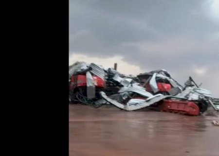 Temporal com ventos de até 61 km/h causa estragos e interdita rodovias na fronteira de MS