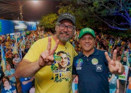 Coronel David e Marcos Pollon defendem saída do PT do poder em grande ato no Aero Rancho
